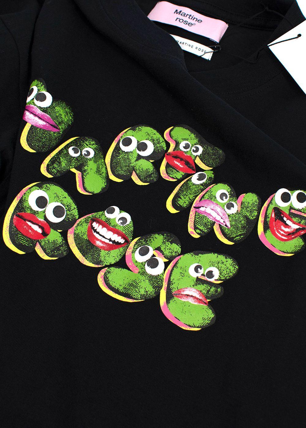 Martine Rose Kids Black Cartoon Print  Logo T-Shirt