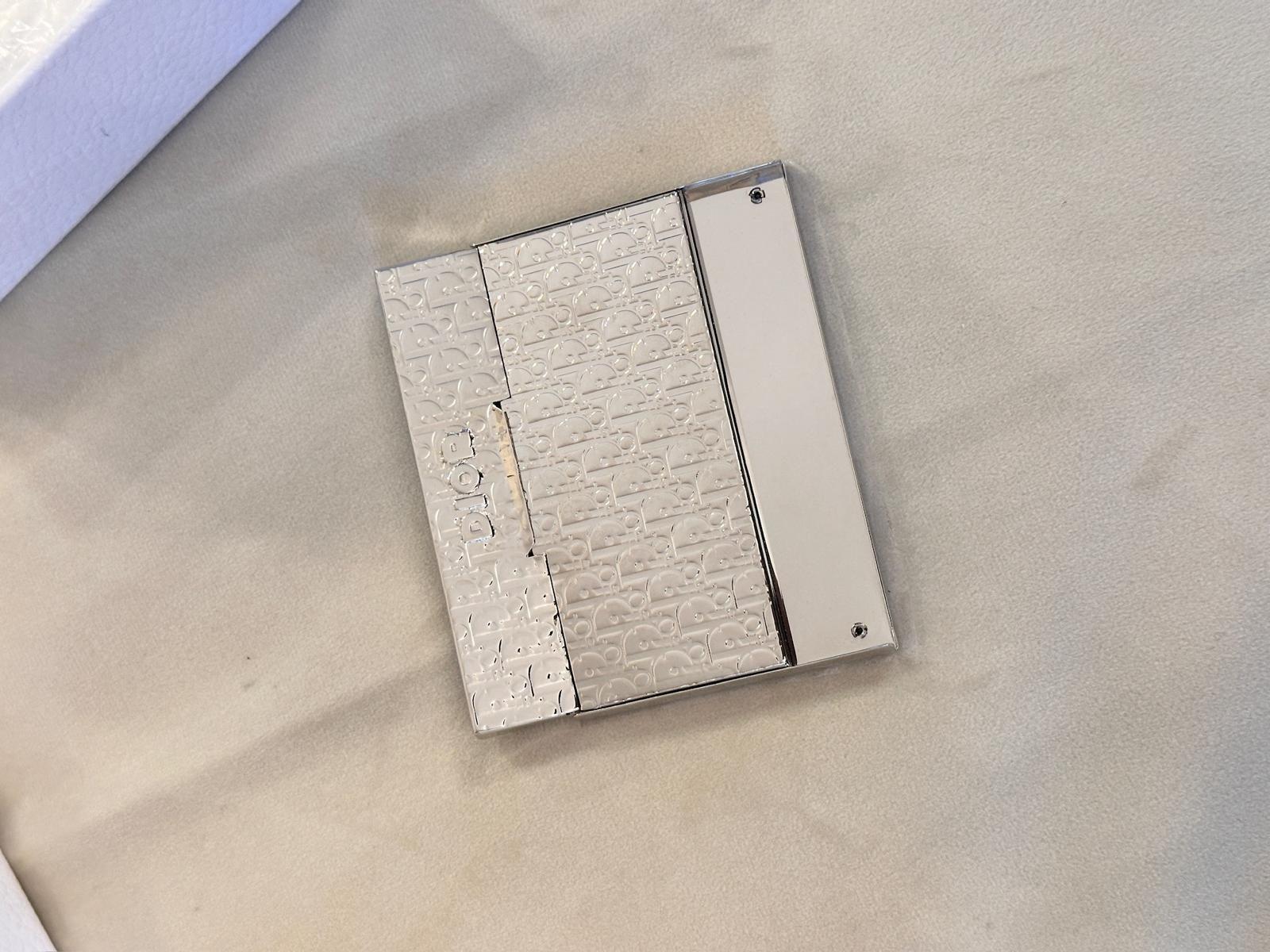 Dior Silver Oblique Metal Card Holder