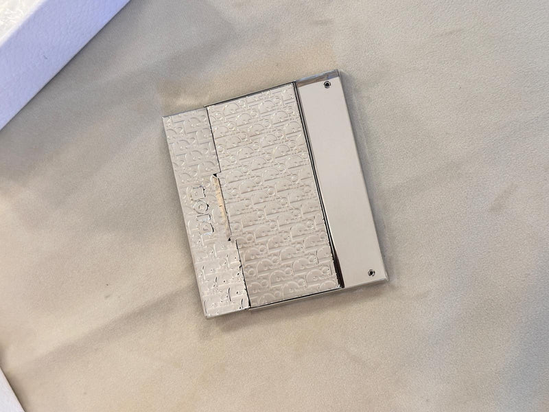 Dior Silver Oblique Metal Card Holder