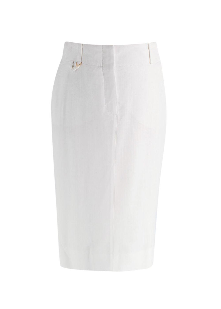 Jacquemus White Le Jupe Midi 'BARI' Skirt