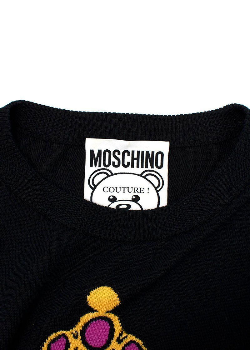 Moschino Couture Black Bear Long Knit Dress