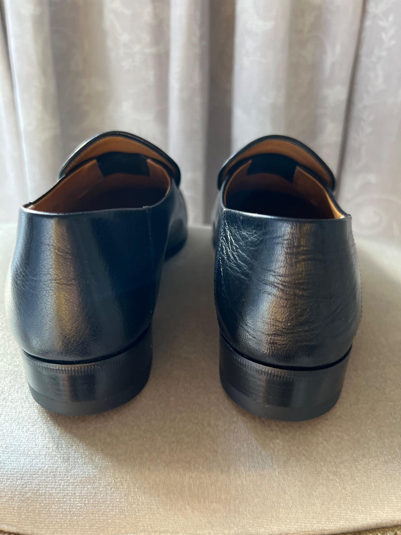 Black Leather Jordaan Horsebit Loafers