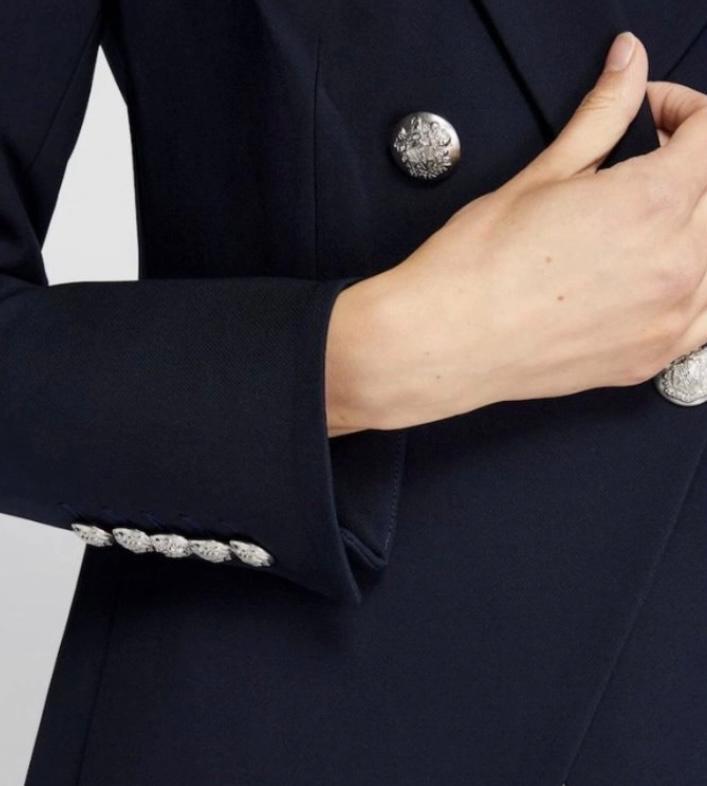Balmain Navy Double Breasted Blazer