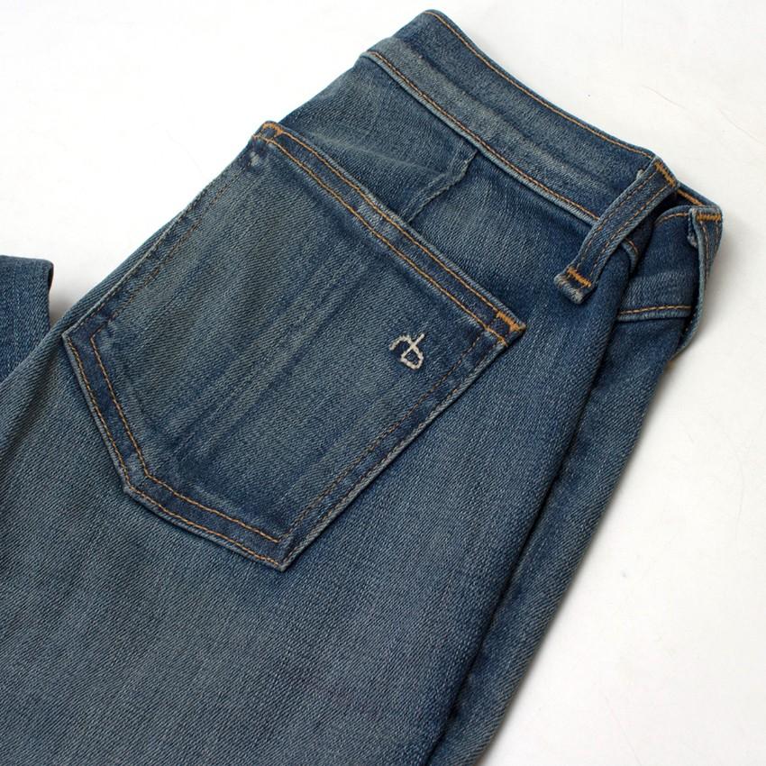 Rag and Bone Blue Skinny Jeans with White Stripe