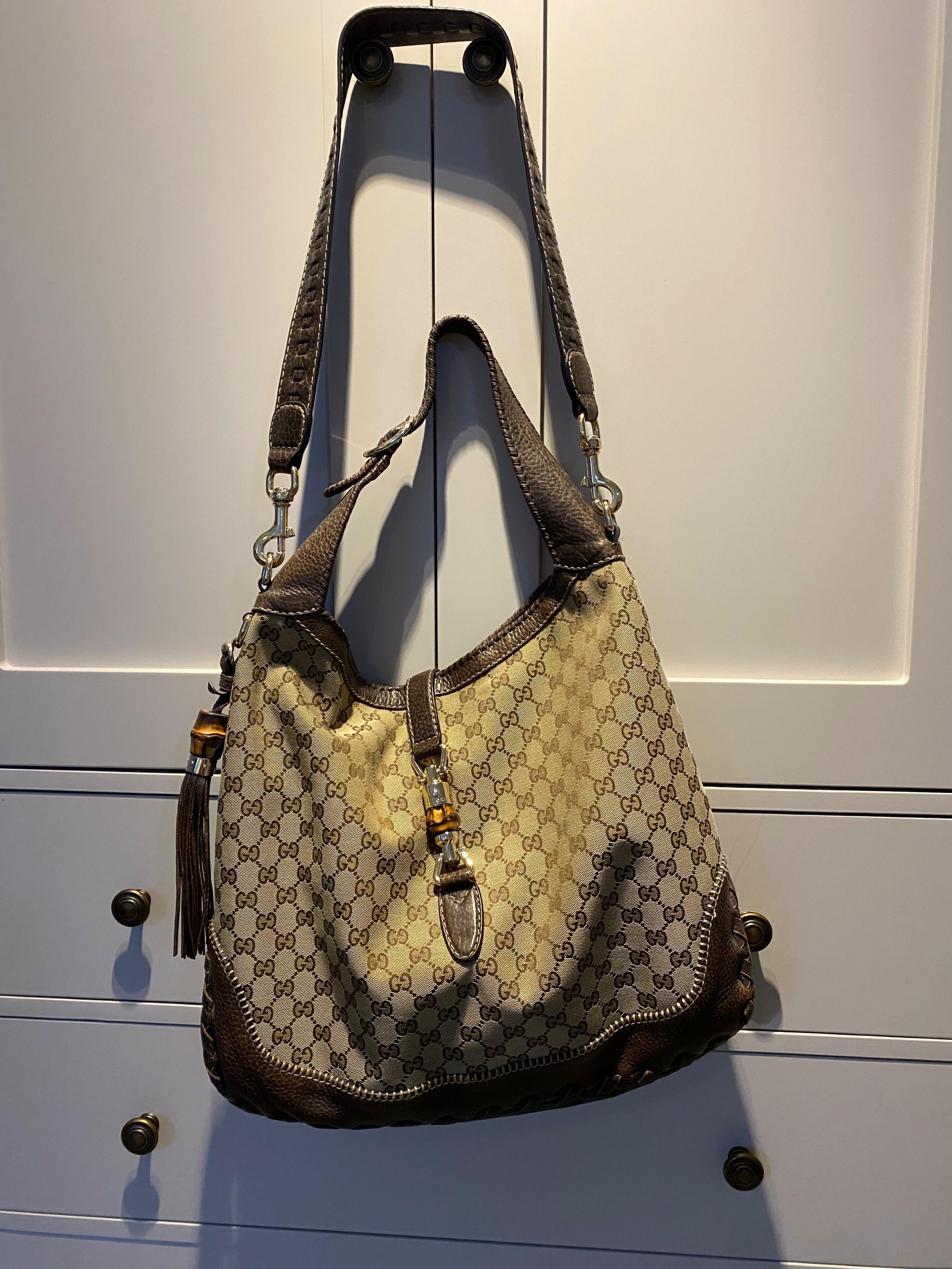Gucci Brown Monogram Hobo Bag