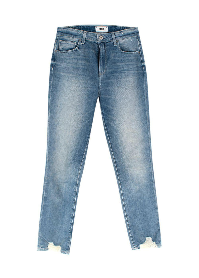 Paige Denim Distressed Hem Blue Jeans