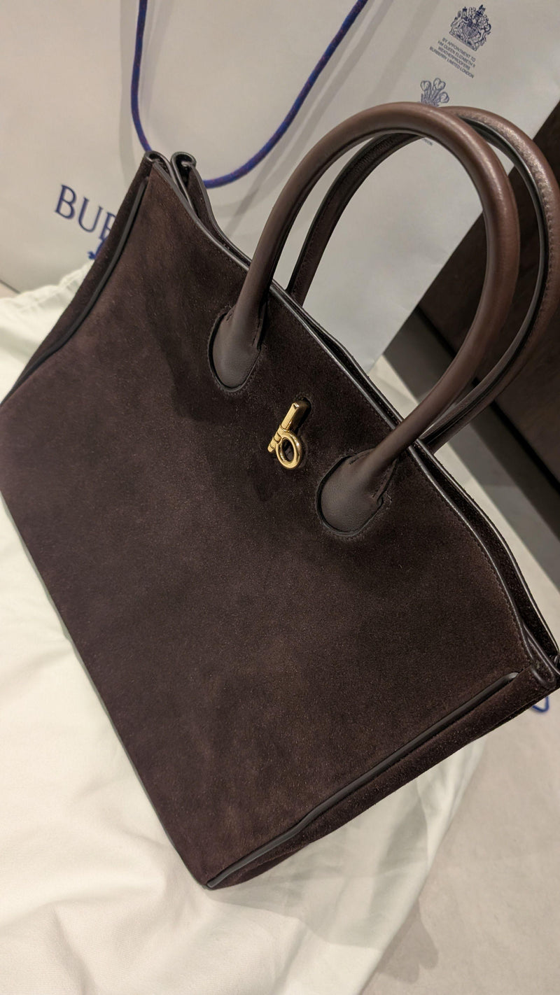 Burberry Brown Suede Rocking Horse Tote