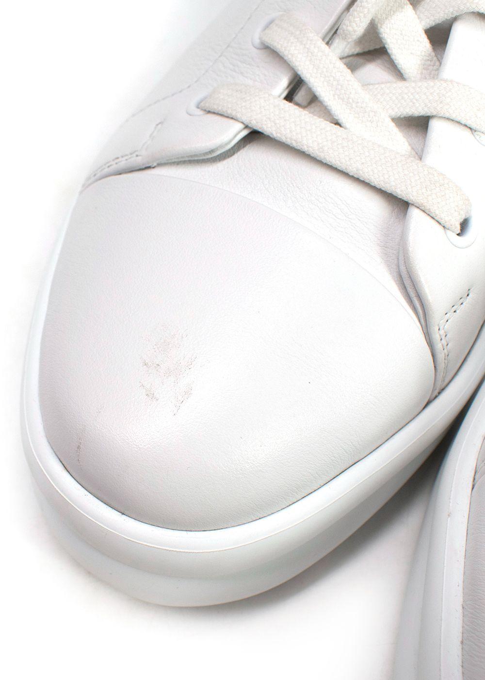 Hermes White Leather Happy  Sneakers
