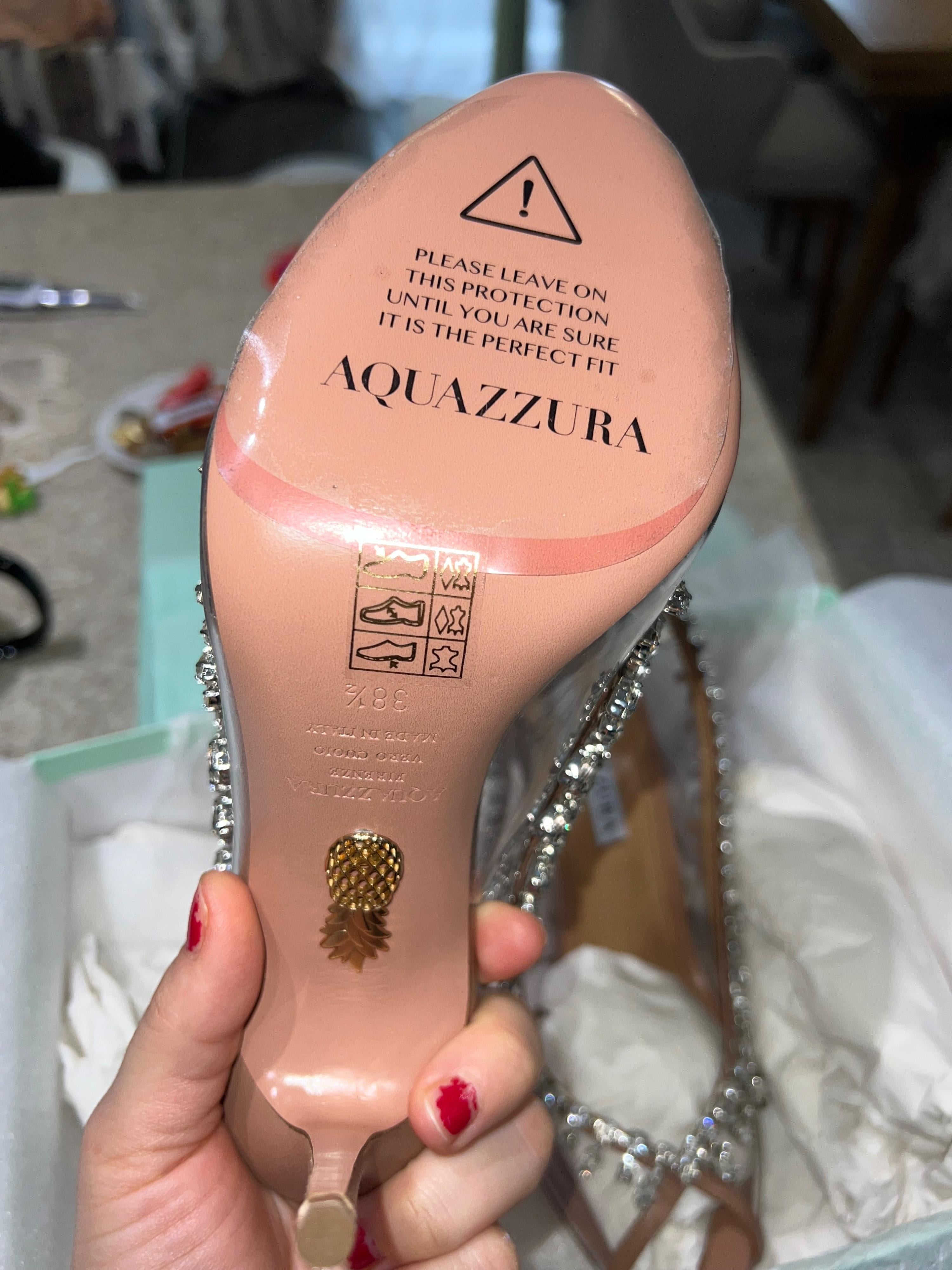 Aquazzura Crystal Embellished Temple Heels