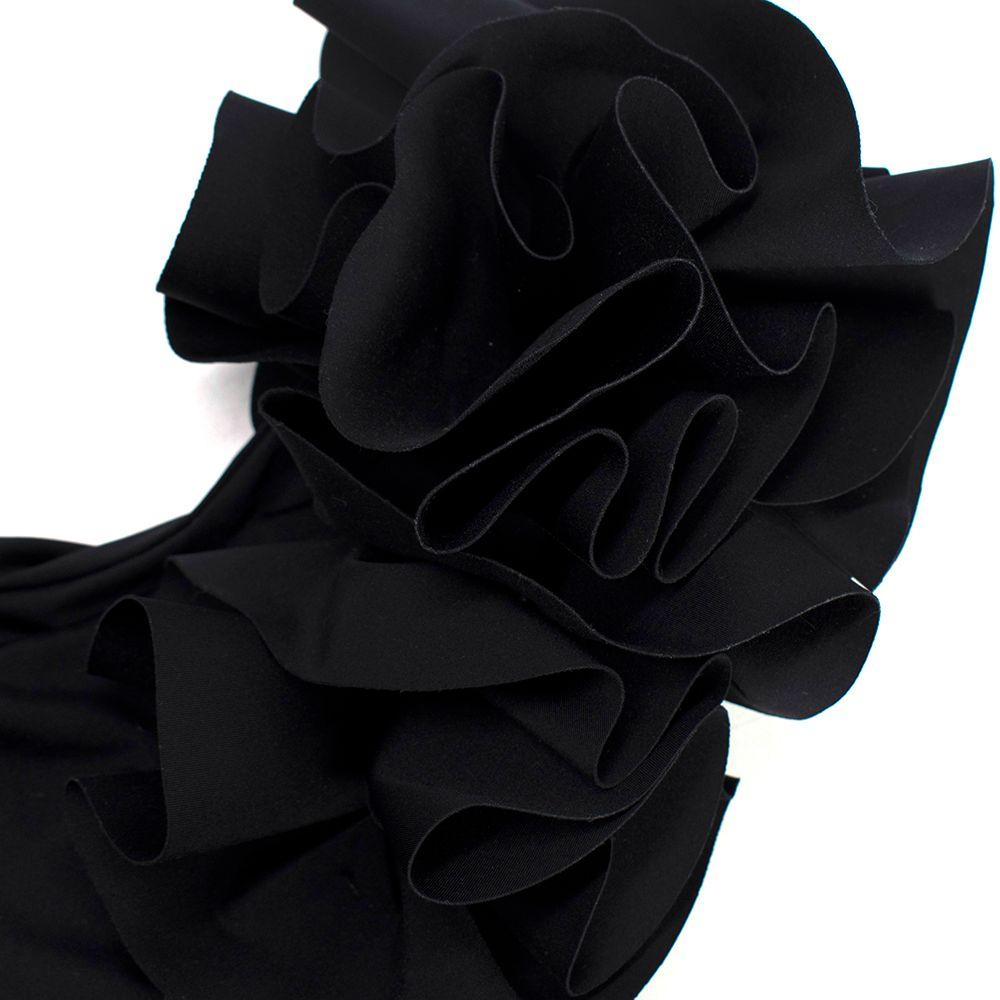 Maygel Coronel Black One-Shoulder Draped Mirmar Dress