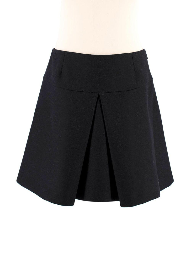 Miu Miu Black Wool Blend Double Breasted Jacket & A-line Mini Skirt