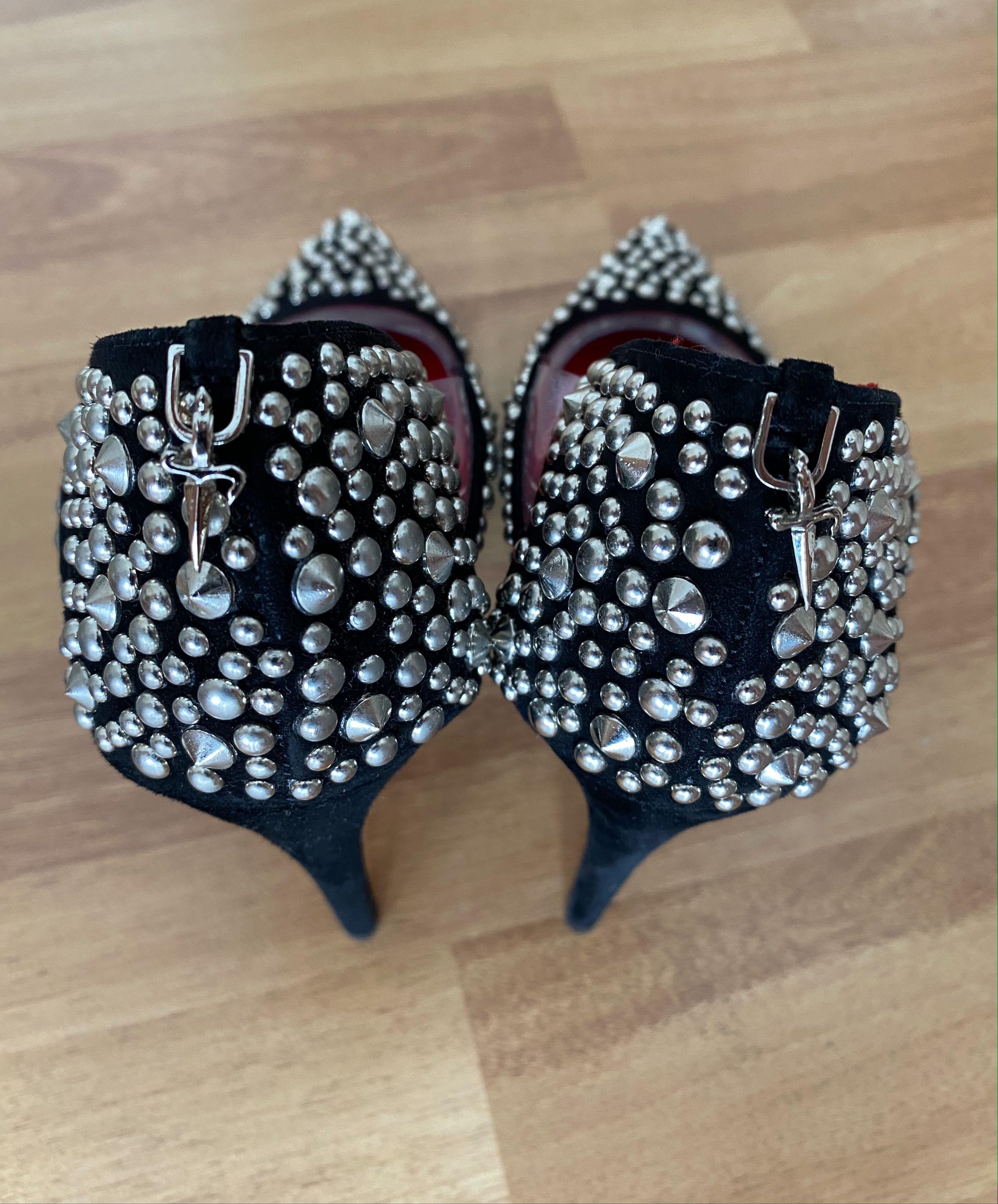 Suede Studded Pumps