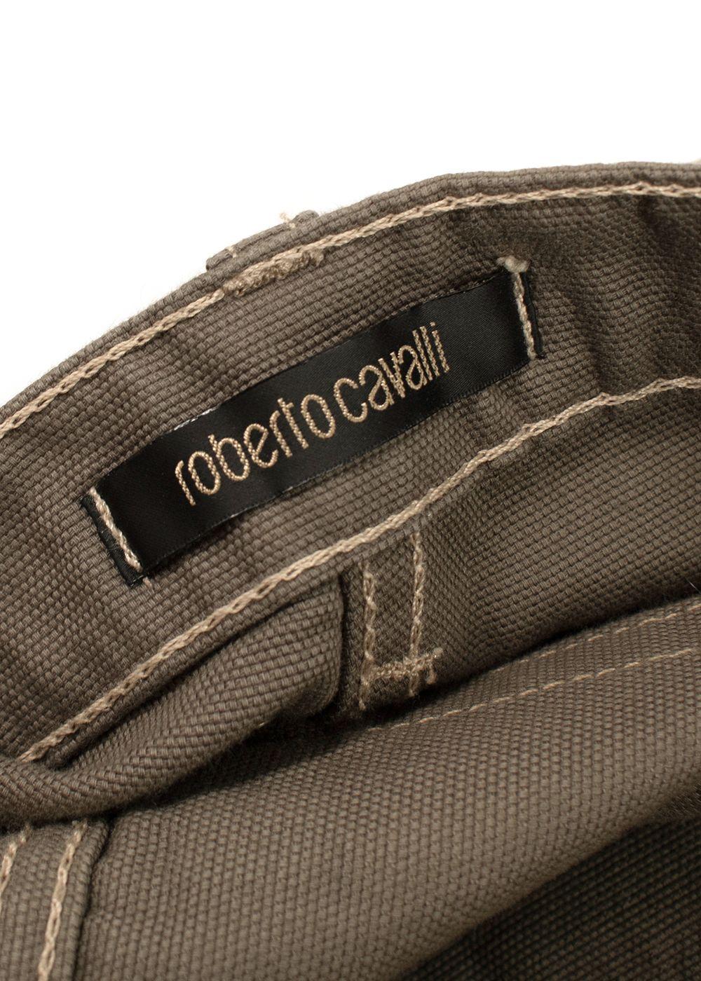 Roberto Cavali Khaki Denim Shorts
