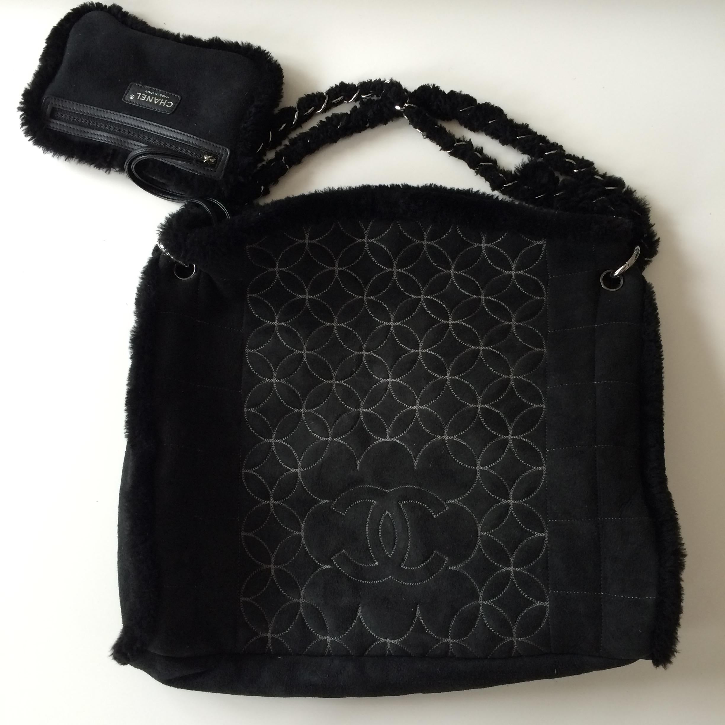 Chanel black suede bag
