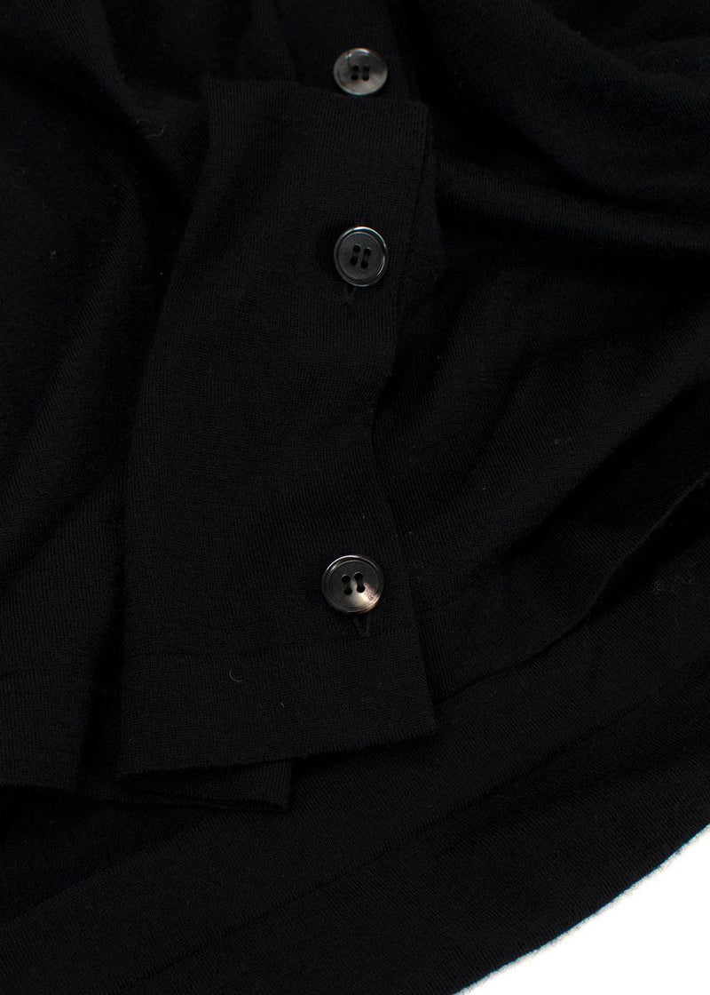 The Row Black Fine Knit Wool Cardigan