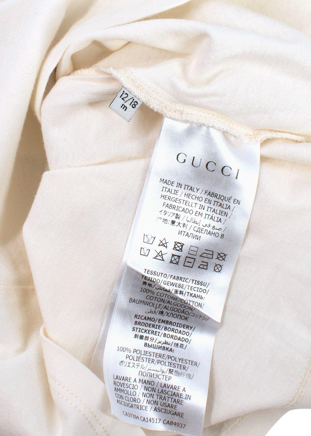 Gucci Cream Tennis Logo T-Shirt 12/18months