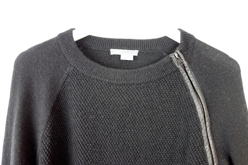 Vince Leather Trim Knit Jumper
