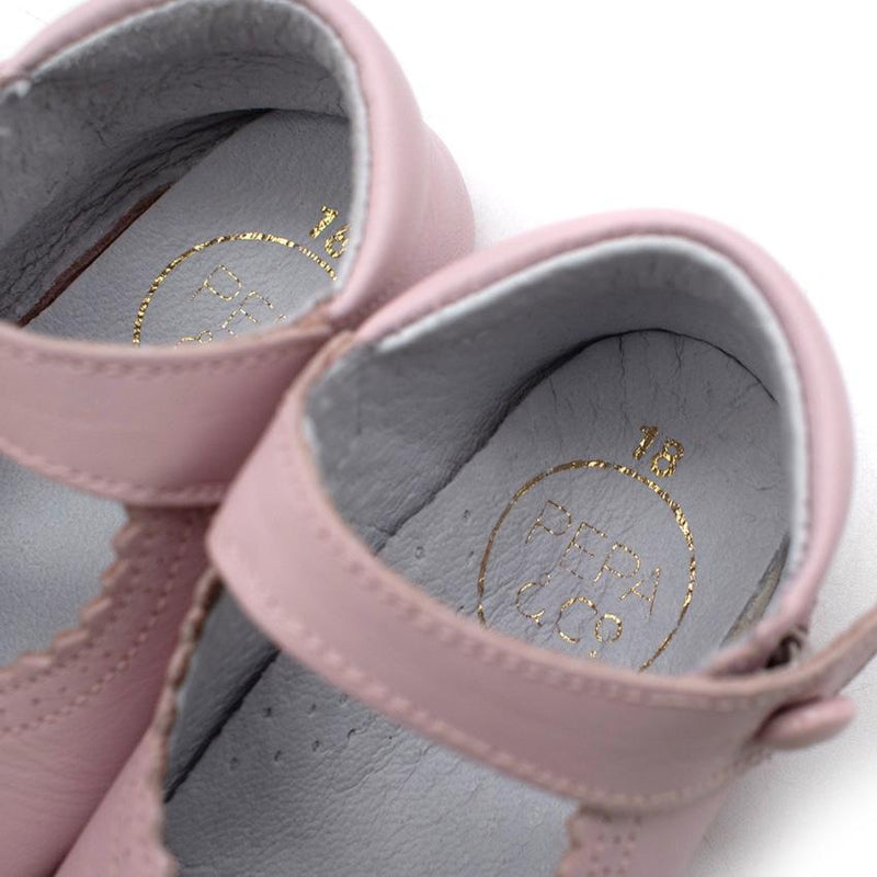 Pepa & Co Pink Mary Jane Leather Pram Shoes
