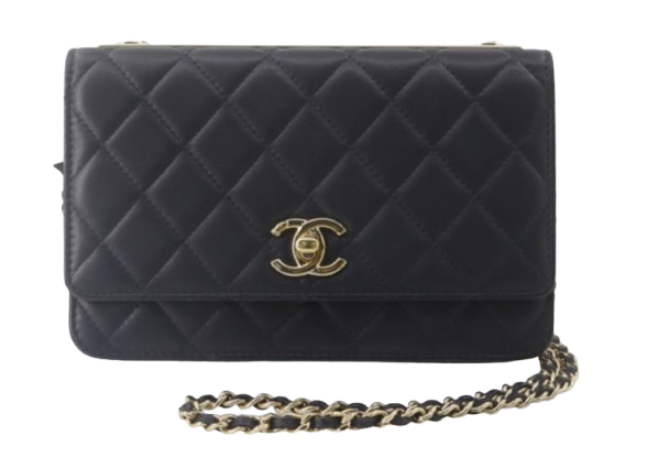 Chanel Quilted Black Leather Mini Flap Bag with Gold Tone Hardware