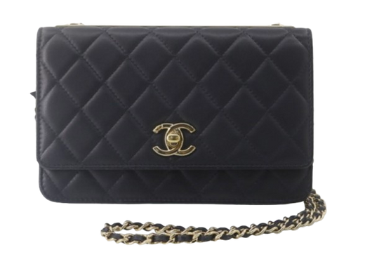 Chanel Quilted Black Leather Mini Flap Bag with Gold Tone Hardware