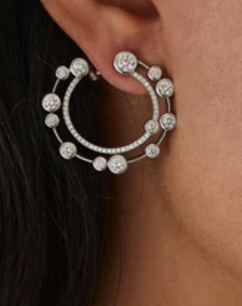 Boodles Waterfall Large Diamond Platinum Hoop Earrings