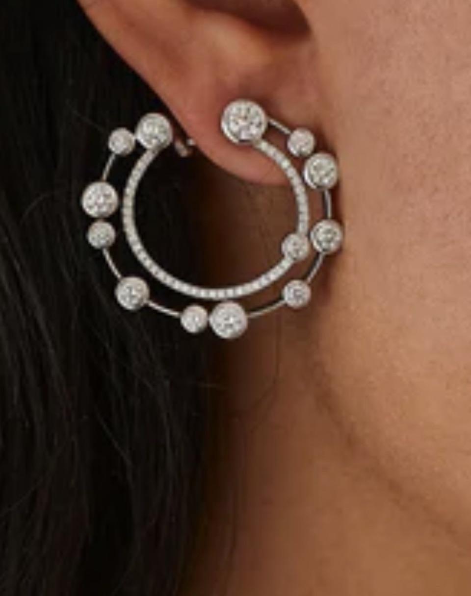 Boodles Waterfall Large Diamond Platinum Hoop Earrings