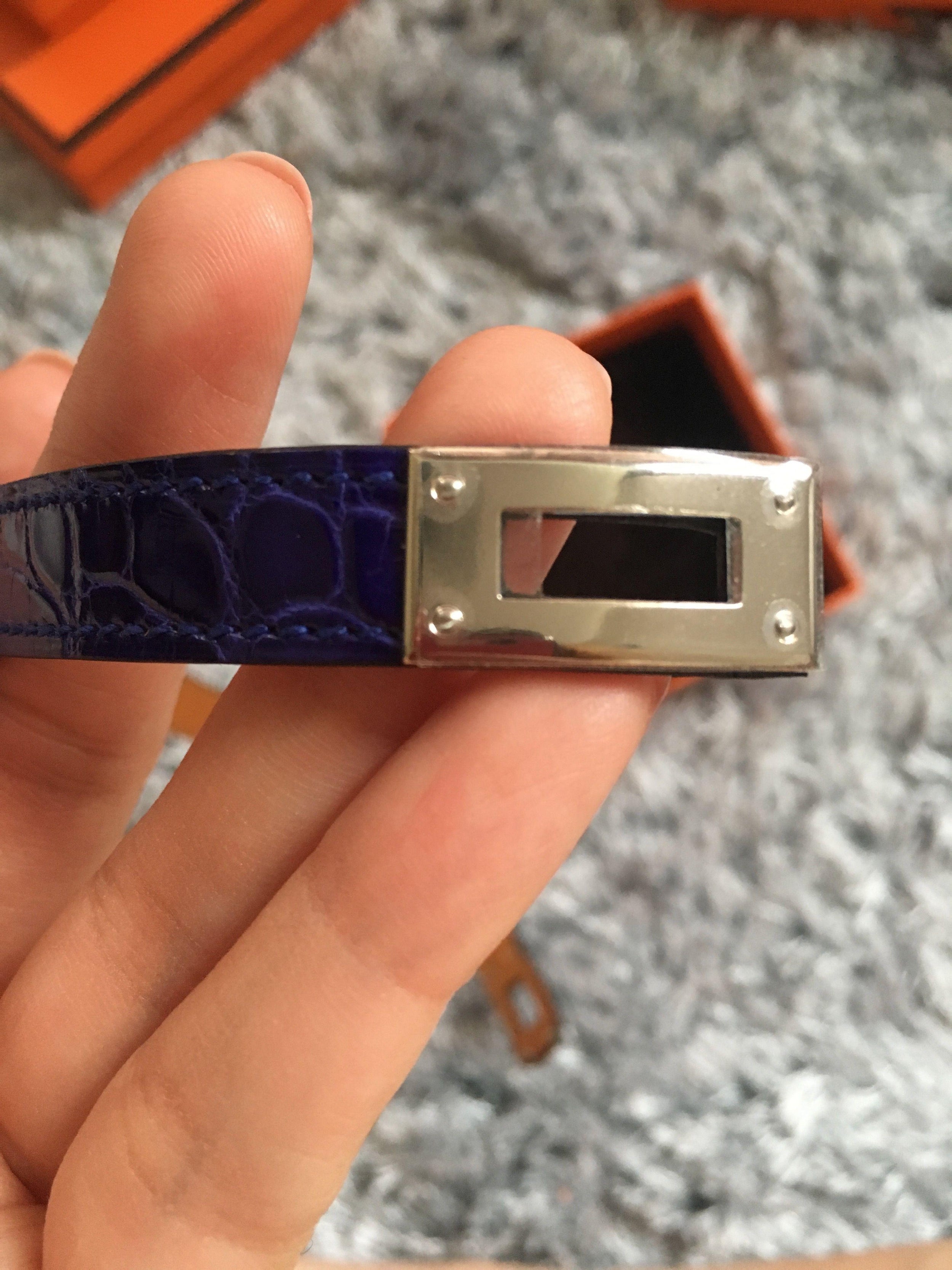 HERMES Electric Blue Kelly Double Tour