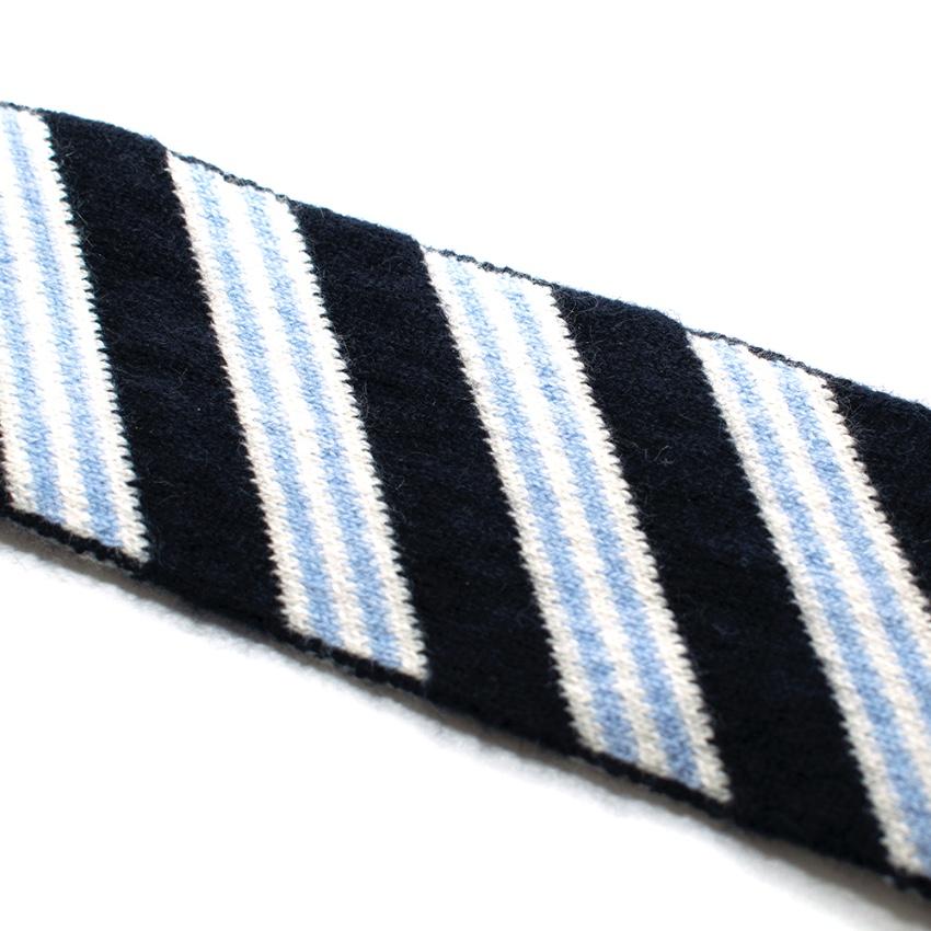 Eddy Monetti Blue Striped Cashmere Tie