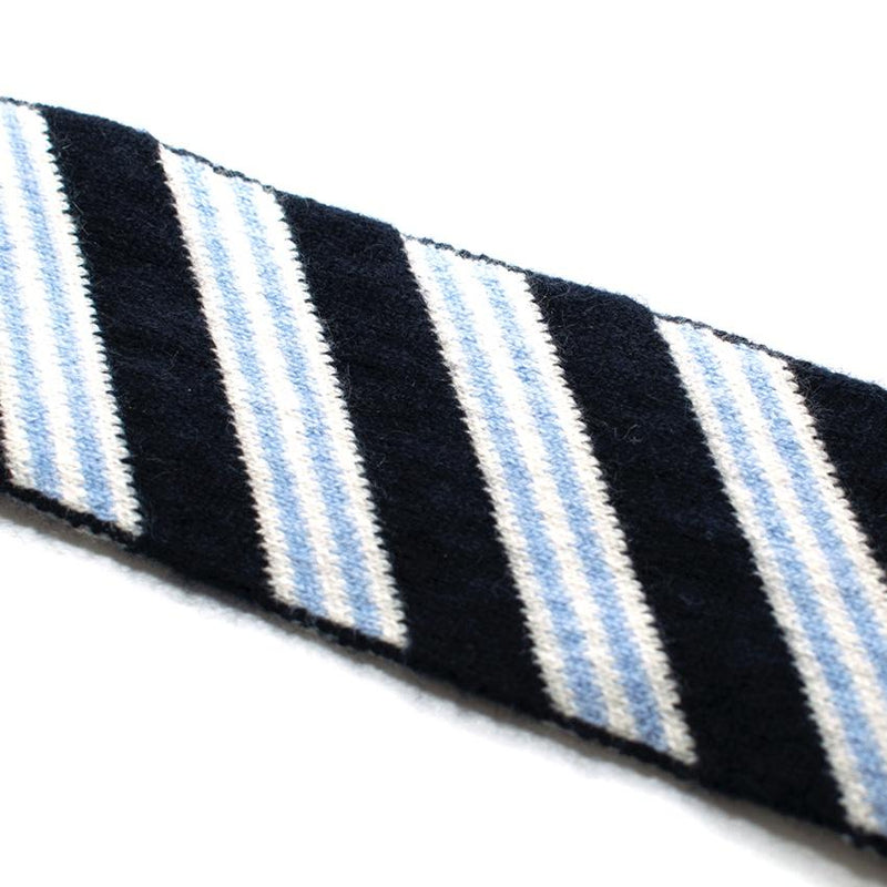 Eddy Monetti Blue Striped Cashmere Tie