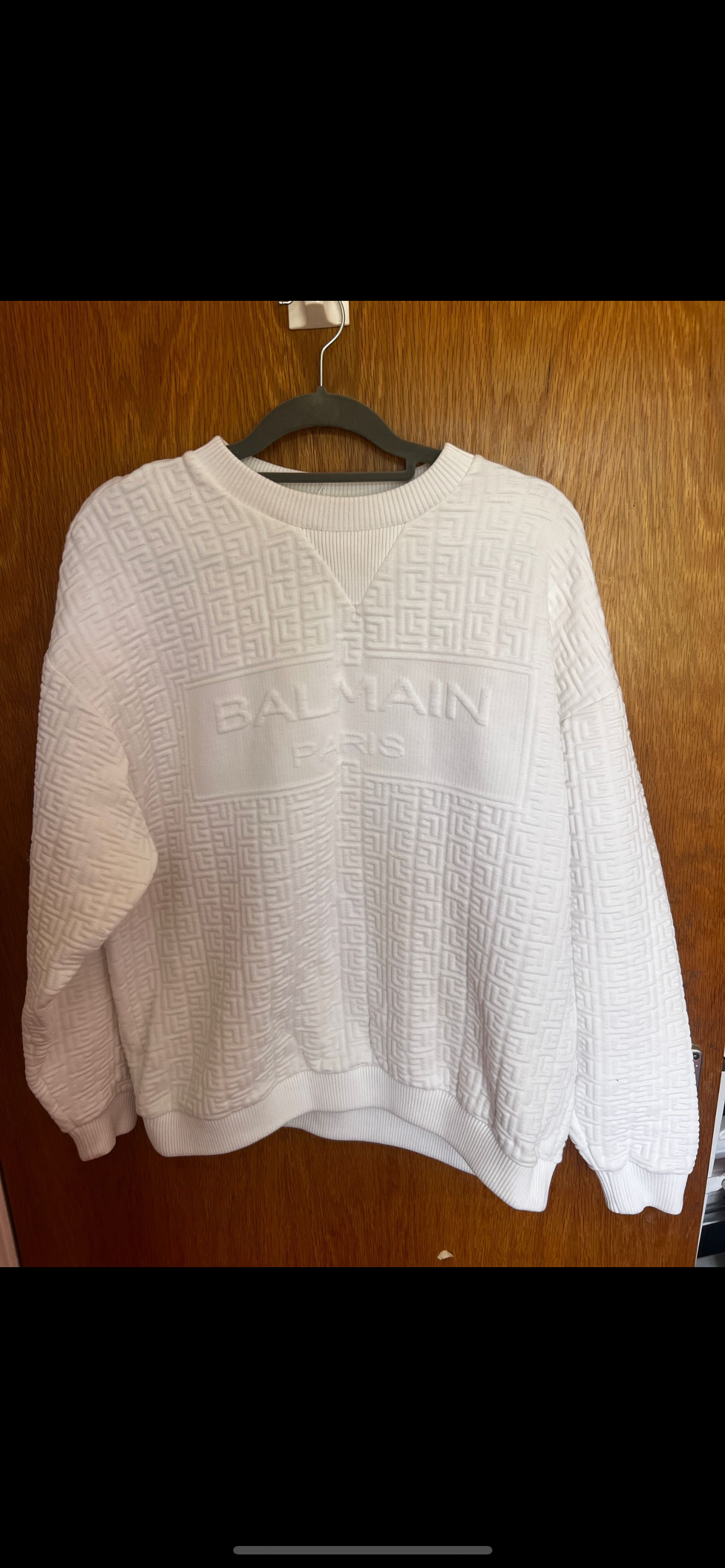White Embossed Logo Monogram Sweatshirt