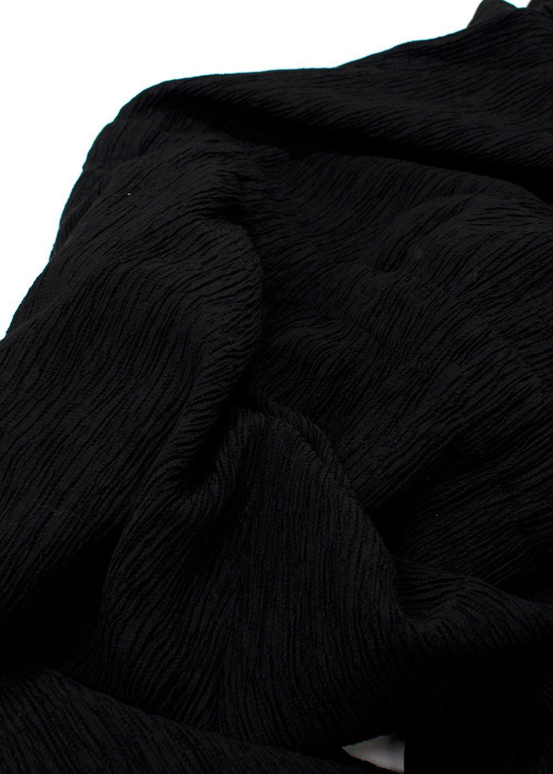 Eileen Fisher Black Woven Plissé Jumpsuit