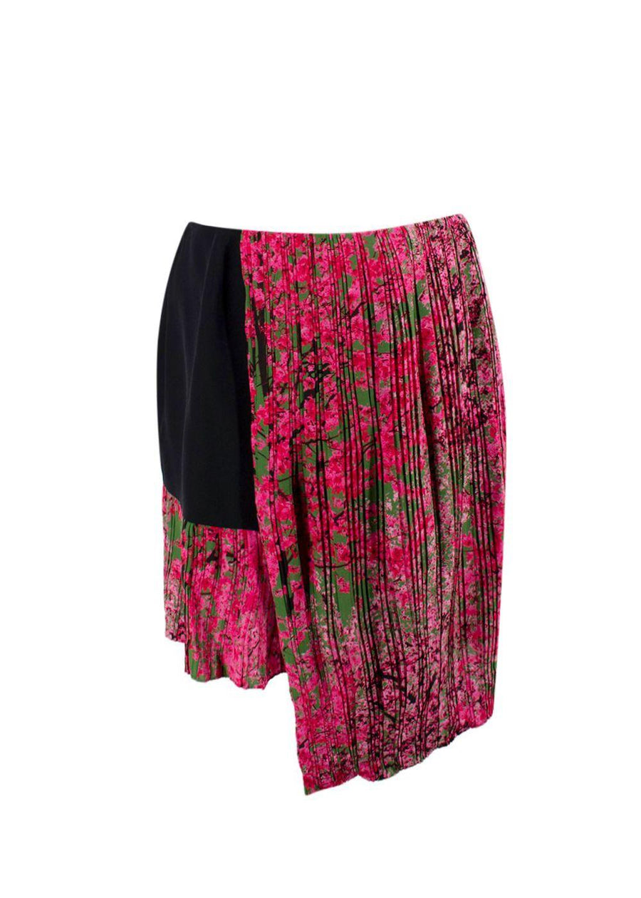 Christian Dior Pink Pleated Asymmetric Silk Skirt