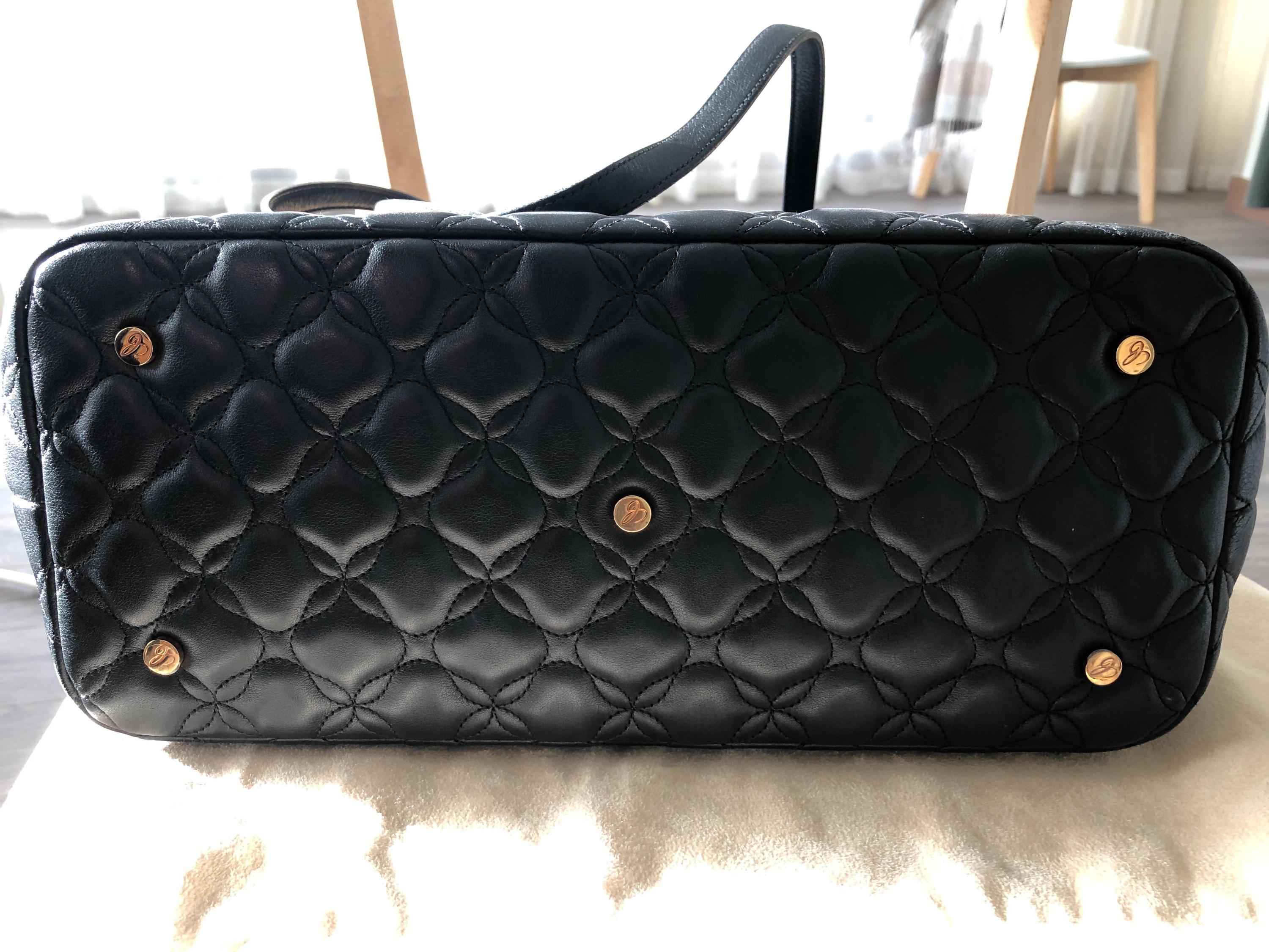Black Quilted Leather Tote