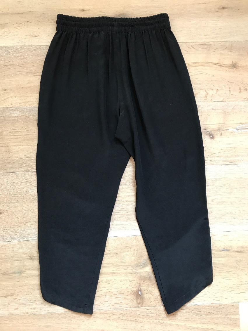 American Retro black silk trousers