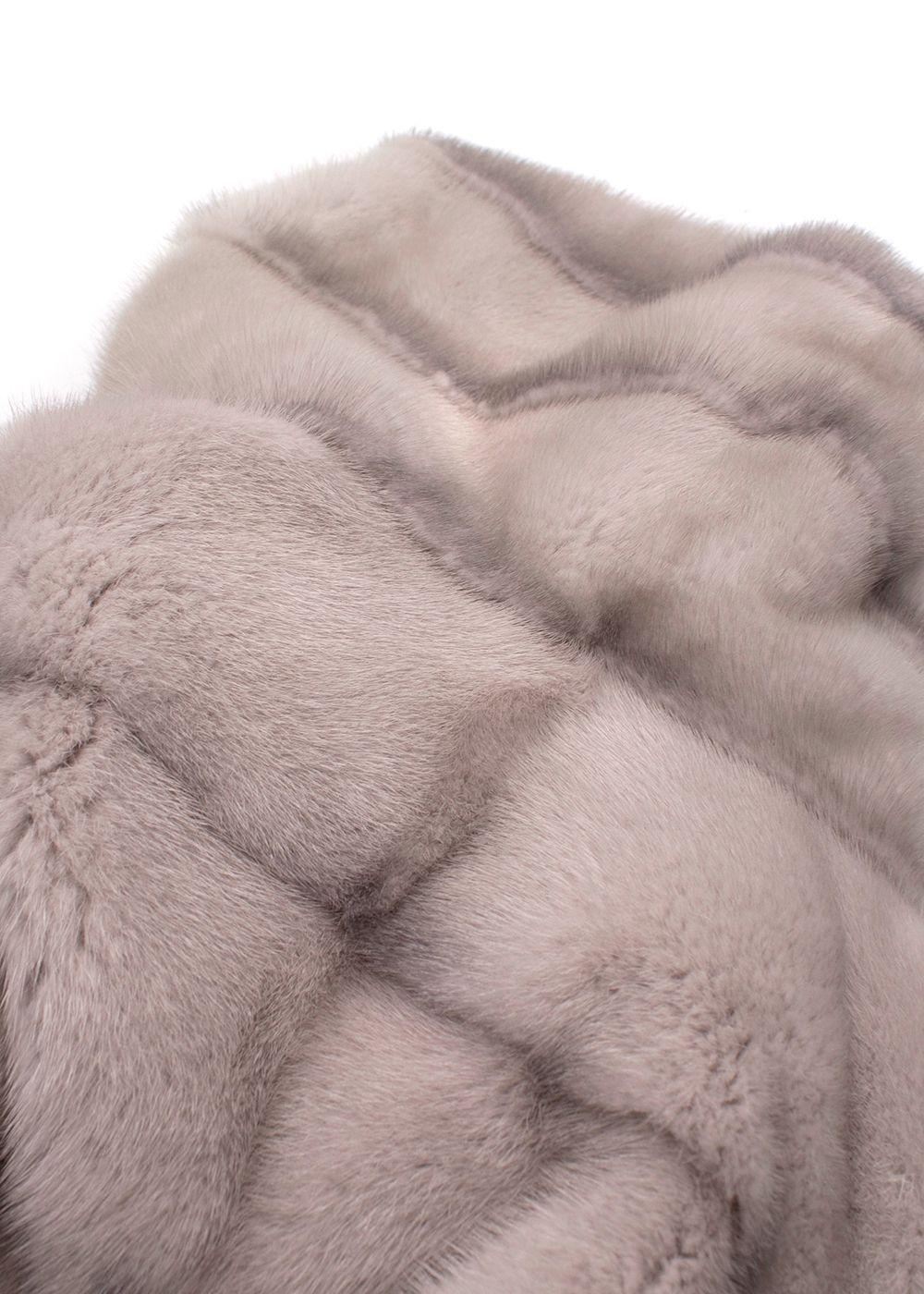 Yves Salomon Grey Mink Fur Hooded Gilet