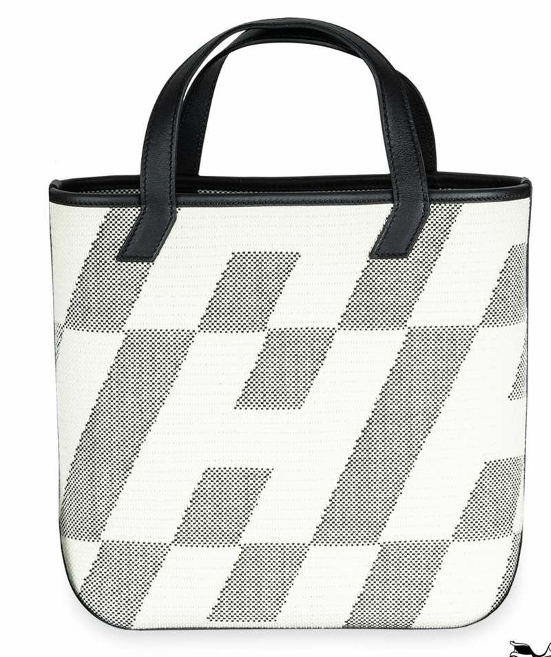 Hermès  Black And Ecru Swift Canvas Cabas 27cm Bag