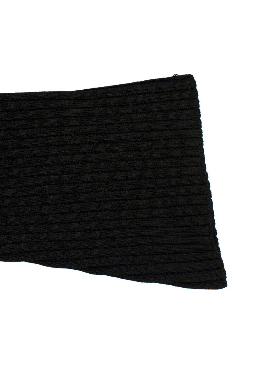 David Koma Black Ribbed Cut Out Mini Dress