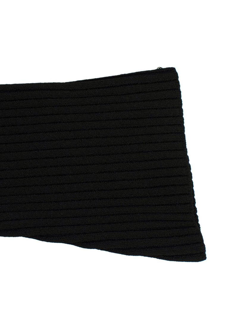 David Koma Black Ribbed Cut Out Mini Dress
