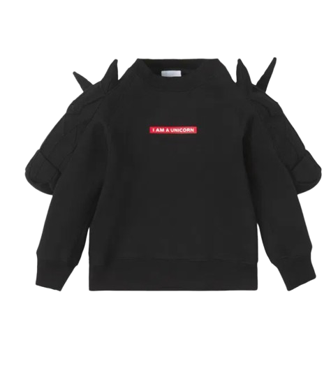 Black Cotton Unicorn Top
