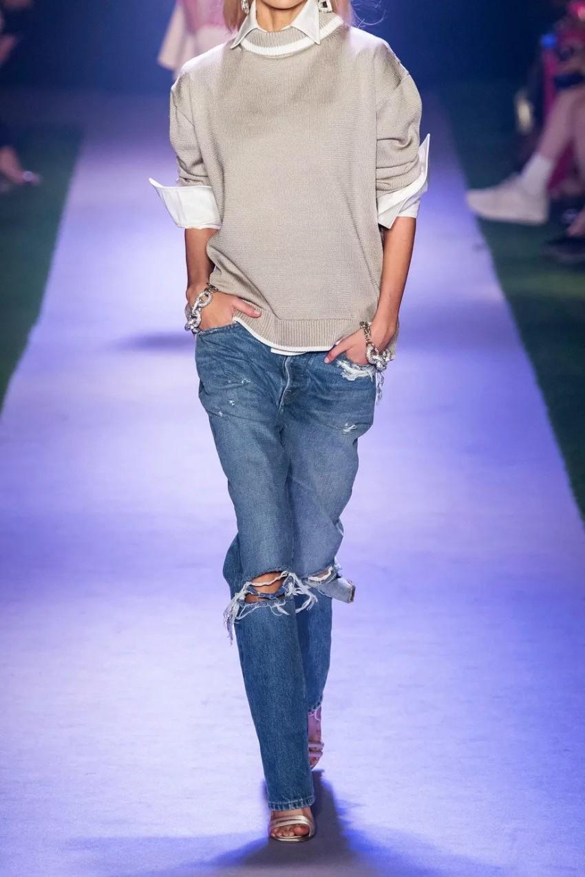 Brandon Maxwell distressed boyfriend jeans
