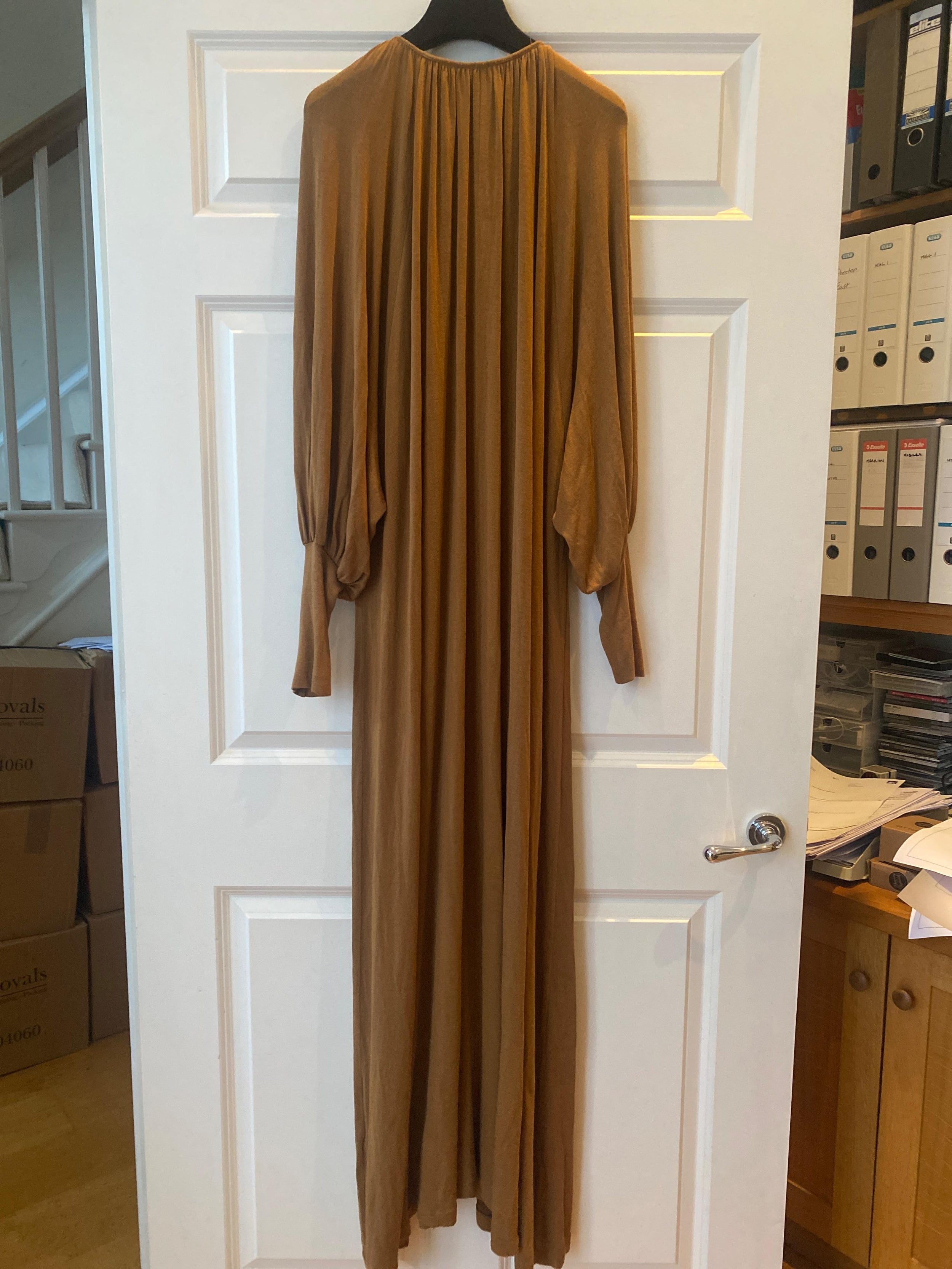 Toteme Brown Cuffed Sleeve Maxi Dress