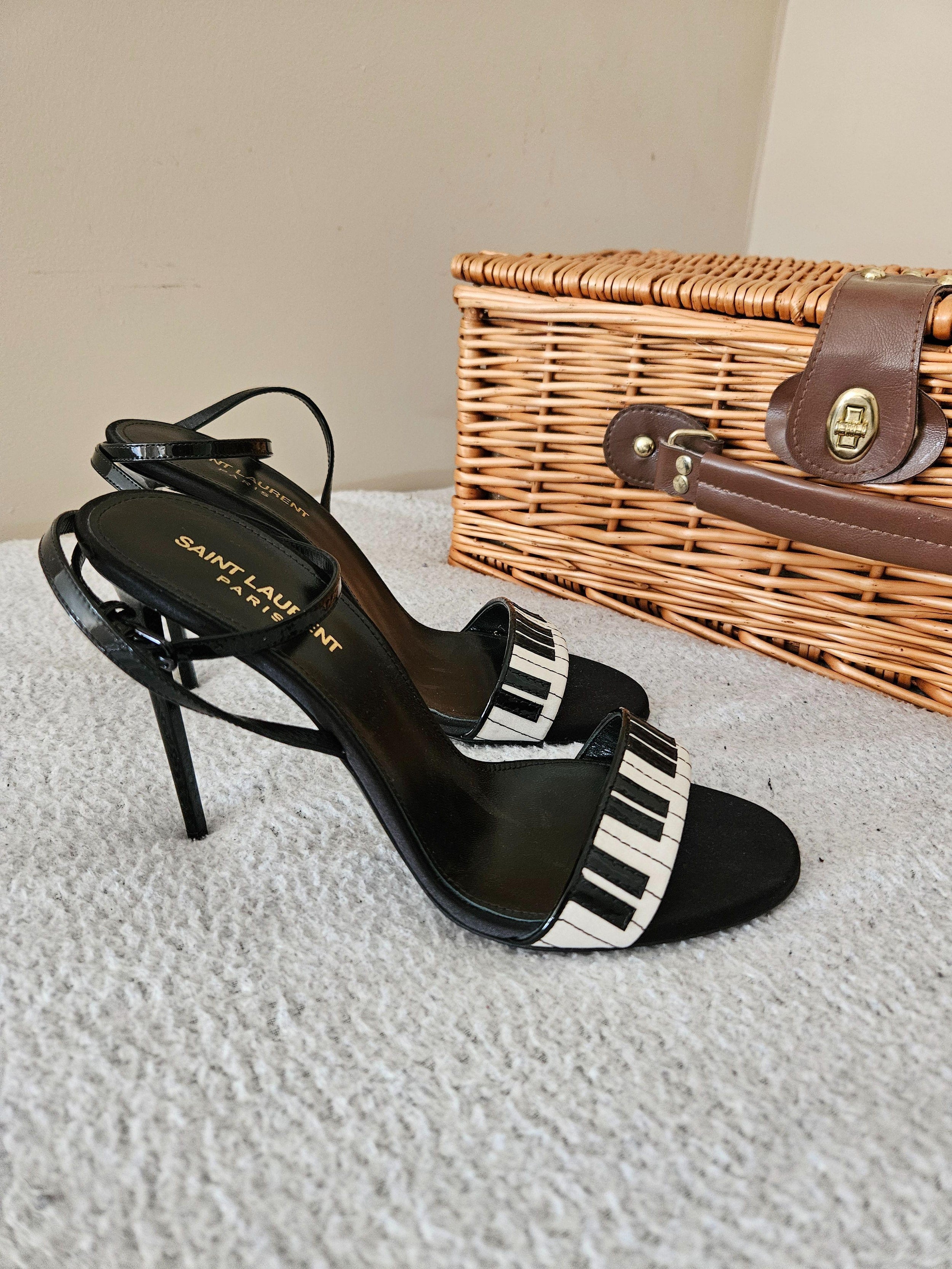 Saint Laurent Black Piano Keyboard Heels
