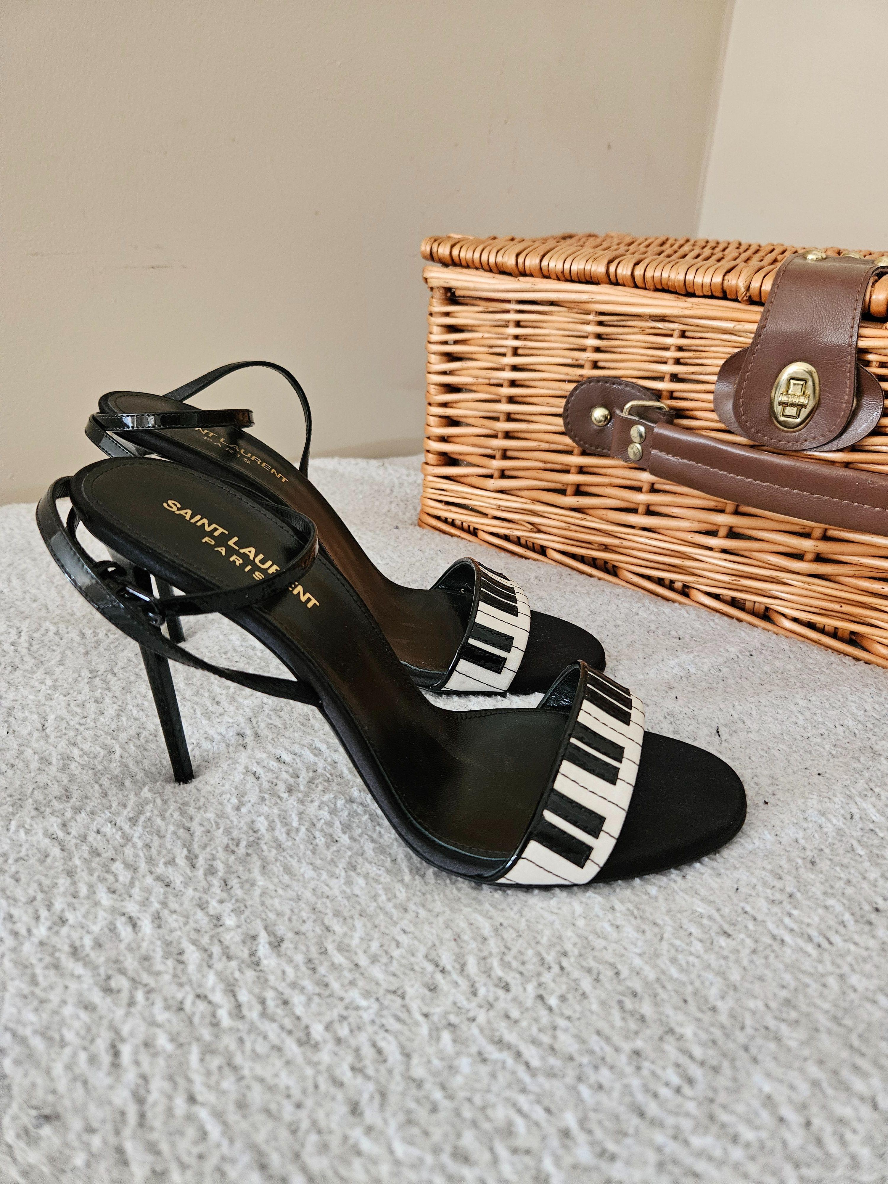 Saint Laurent Black Piano Keyboard Heels