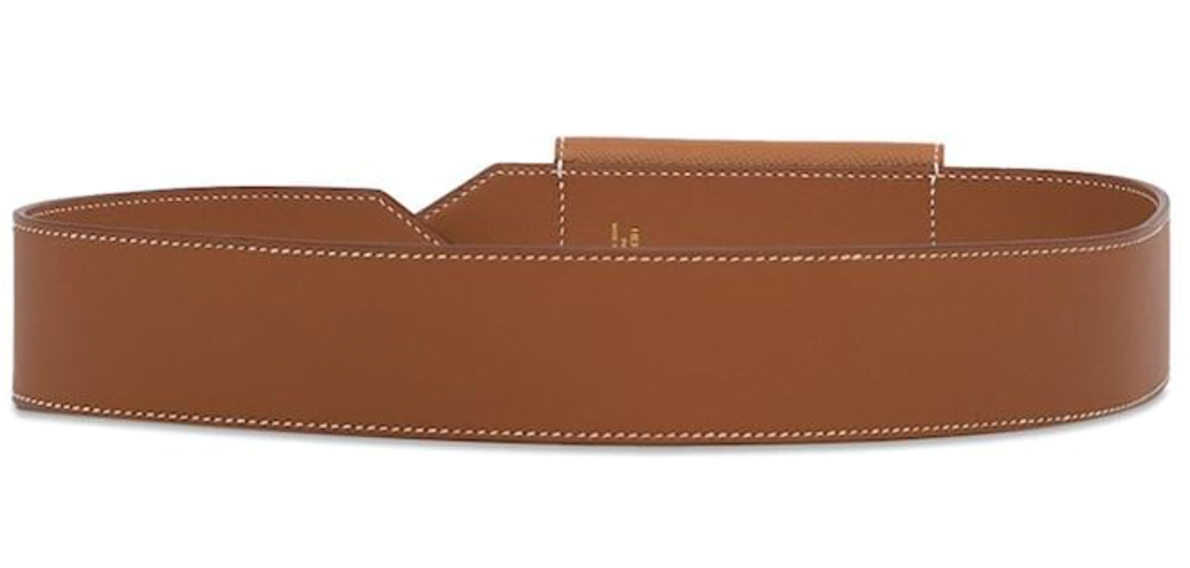 Hermés Gold Leather Kelly Pocket Bag Strap with Gold Hardware