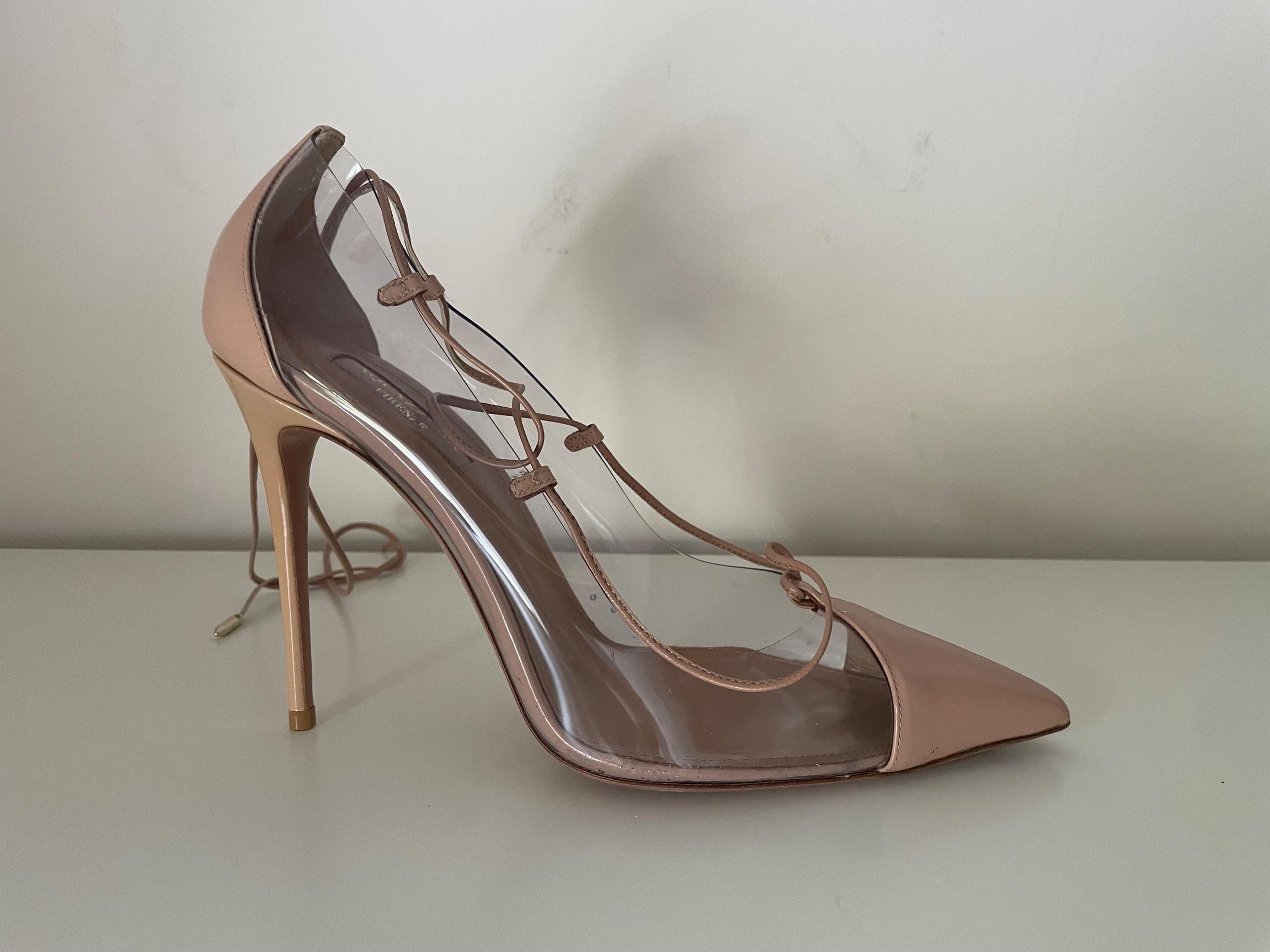 Magic 105 Lace-up Leather And Pvc Pumps