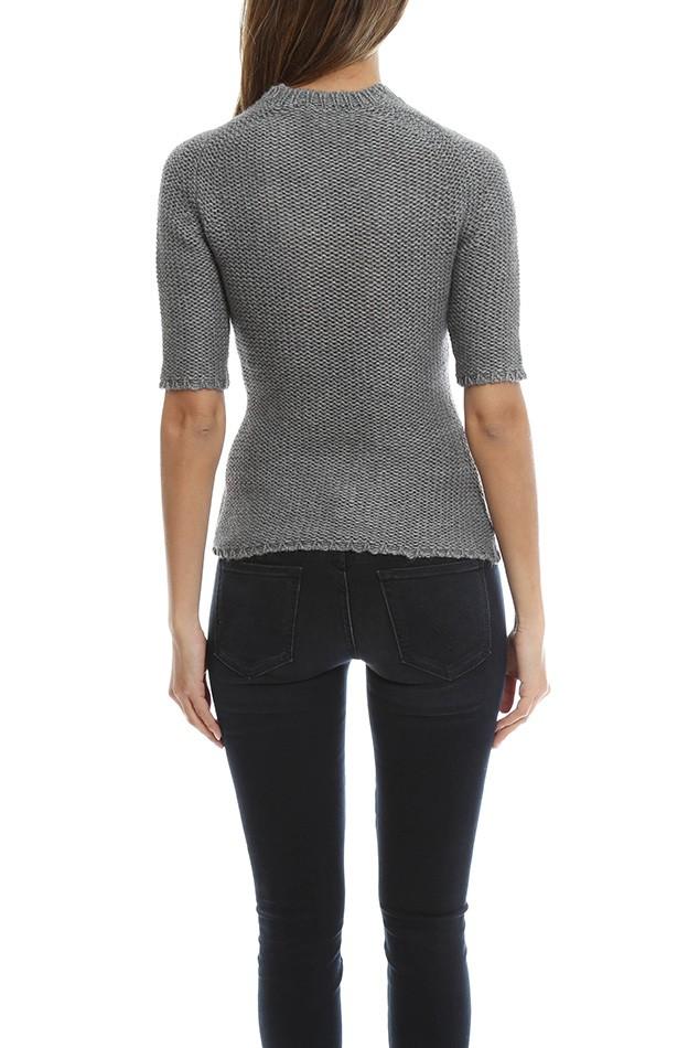 Acne Grey Mesh Panel Knit Jumper