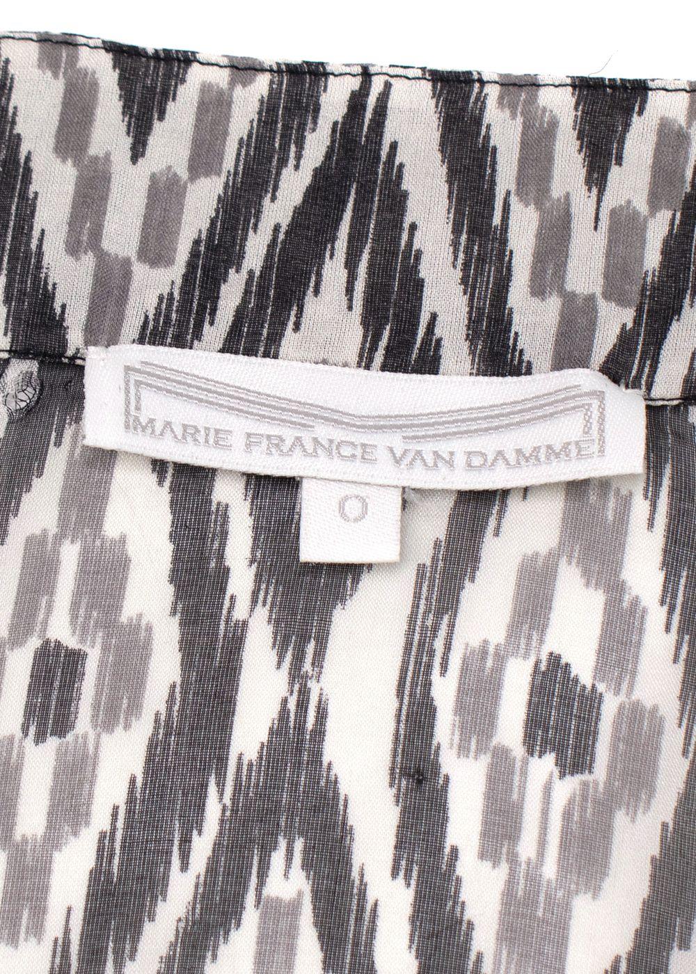 Marie France Van Damme Grey Long Sheer Silk Cover Up Dress