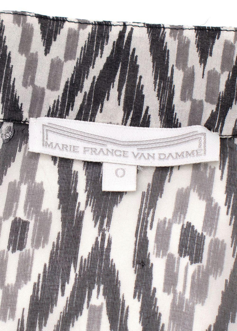 Marie France Van Damme Grey Long Sheer Silk Cover Up Dress