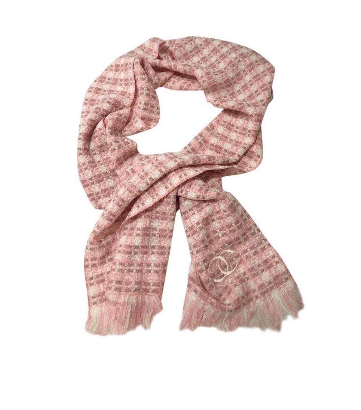 Chanel Pink  Cashmere Scarf
