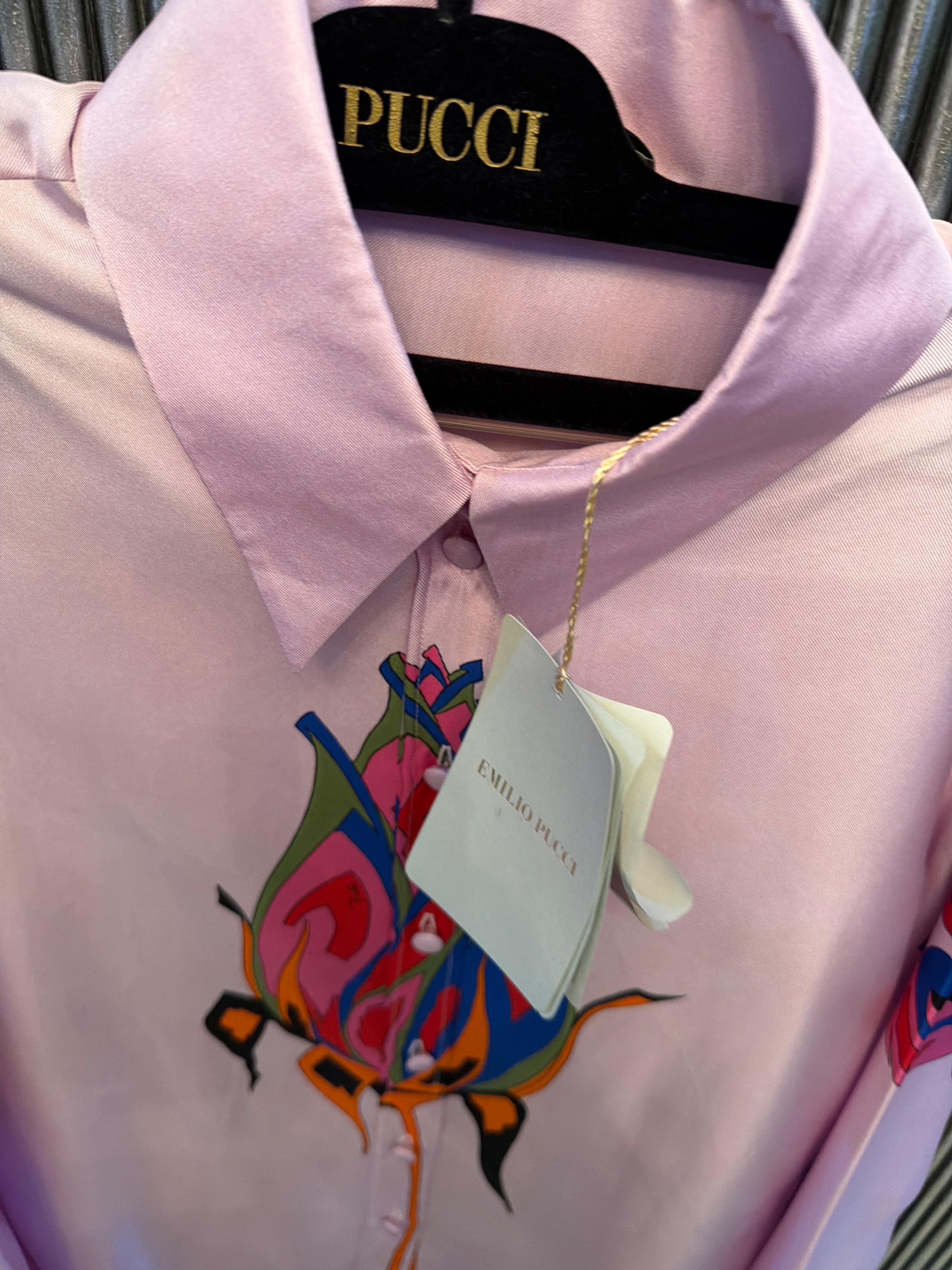 Pucci Rose Print Silk Shirt